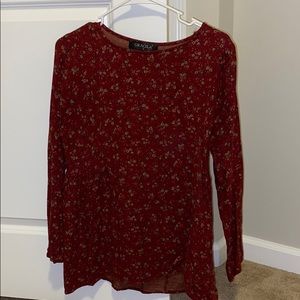 Red floral top!